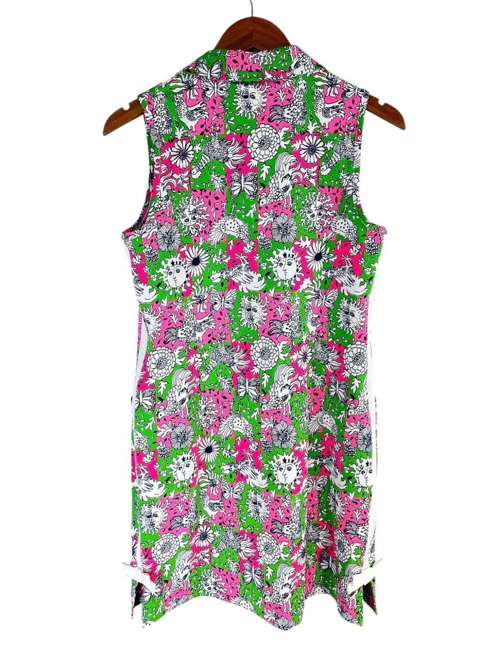 NWT Lilly Pulitzer UPF 50+ Luxletic Kathy Bow Golf Dress size 6 in Pink/Green - Picture 8 of 12